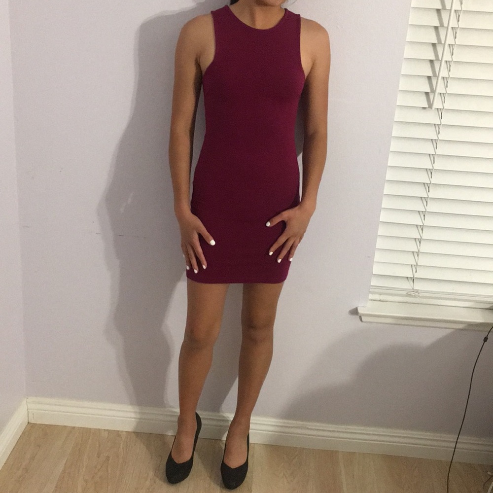 Bright Burgundy Bodycon Dress